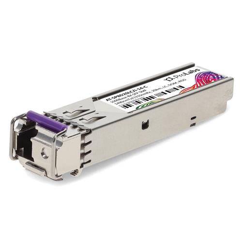 Picture of Allied Telesis® AT-SPBD20LC/I-14 Compatible TAA 1000Base-BX SFP Transceiver (SMF, 1490nmTx/1310nmRx, 20km, LC, DOM, -40 to 85C)