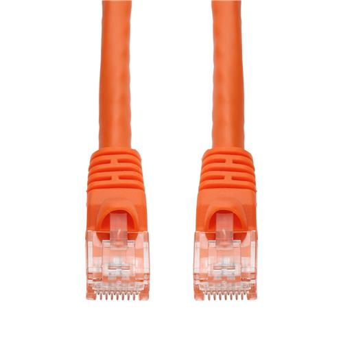 Picture of 6in Orange CAT 5E PVC Ethernet Cable Snagless Bubble Boot RJ-45 M/M