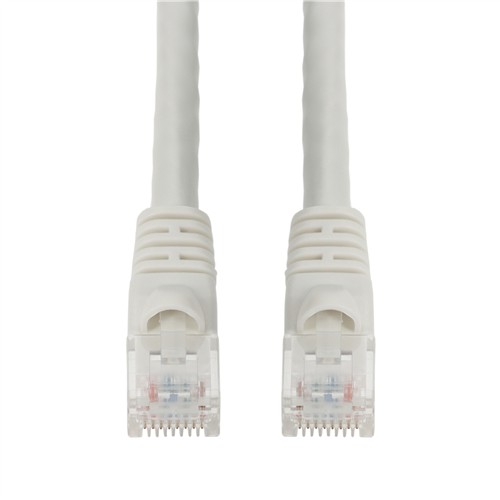 Picture of 6in White CAT 6A PVC Ethernet Cable Snagless Bubble Boot RJ-45 M/M