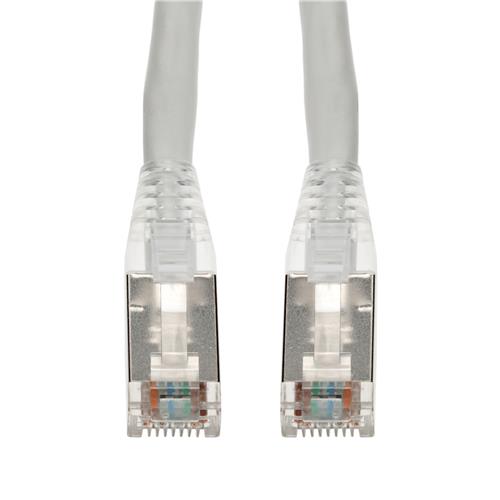 Picture of 100ft White CAT 6 Shielded PVC Ethernet Cable Snagless Easy Clear Boot TAA RJ-45 M/M