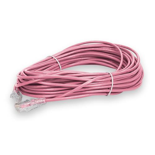 Picture of 100ft Pink CAT 6 Slim PVC Ethernet Cable Snagless Clear-Claw RJ-45 M/M