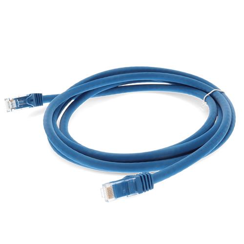 Picture of 10-Pieces of 10ft Blue CAT 6A PVC Ethernet Cables Snagless Bubble Boot RJ-45 M/M