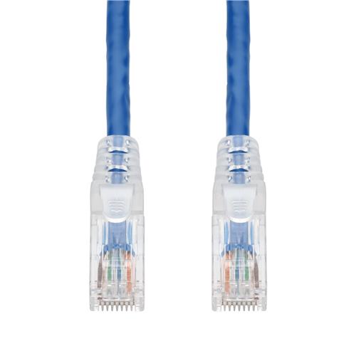 Picture of 10ft Blue CAT 6 Plenum-Rated Ethernet Cable Snagless Easy Clear Boot TAA RJ-45 M/M