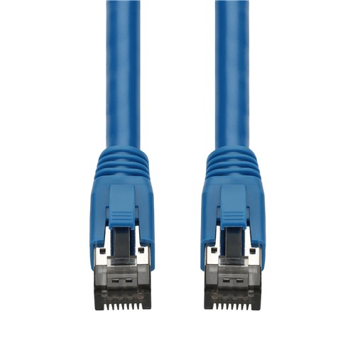 Picture of 5-Pack 10ft Blue CAT 8 Shielded (S/FTP) PVC Ethernet Cable Snagless Easy Boot RJ-45 M/M