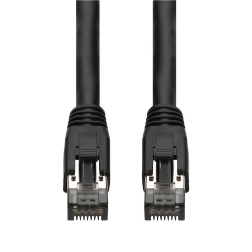 Picture of 5-Pack 10ft Black CAT 8 Shielded (S/FTP) PVC Ethernet Cable Snagless Easy Boot RJ-45 M/M