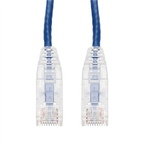 Picture of 5-Pack 10ft Blue CAT 6 Slim PVC Ethernet Cable Snagless Clear-Claw RJ-45 M/M