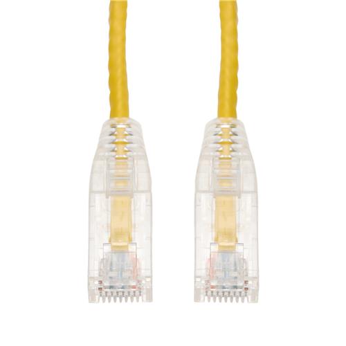 Picture of 10ft Yellow CAT 6 Slim PVC Ethernet Cable Snagless Clear-Claw RJ-45 M/M