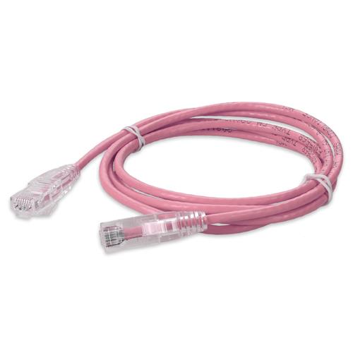 Picture of 10ft Pink CAT 6A Slim PVC Ethernet Cable Snagless Clear-Claw RJ-45 M/M