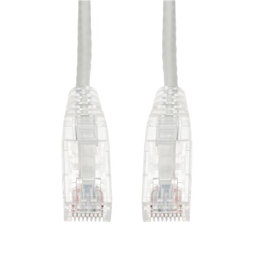 Picture of 10ft White CAT 6 Slim Plenum-Rated Ethernet Cable Snagless Clear-Claw RJ-45 M/M