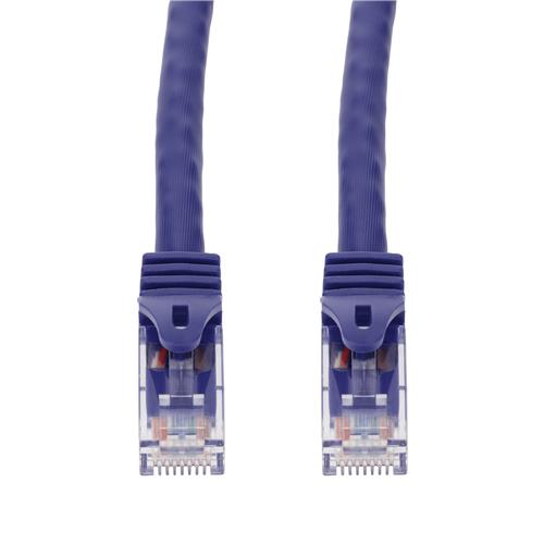 Picture of 12ft Purple CAT 6A PVC Ethernet Cable Snagless Easy Boot RJ-45 M/M