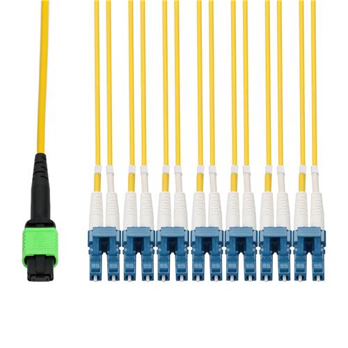 Picture of 10m MPO/APC to 6xLC/UPC Duplex Yellow OS2 LSZH 12-Strand SMF Fiber Fanout Cable