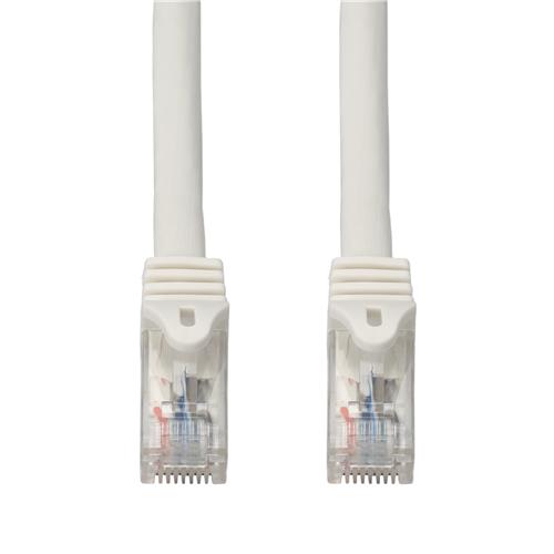 Picture of 14ft White CAT 6A PVC Ethernet Cable Snagless Easy Boot RJ-45 M/M