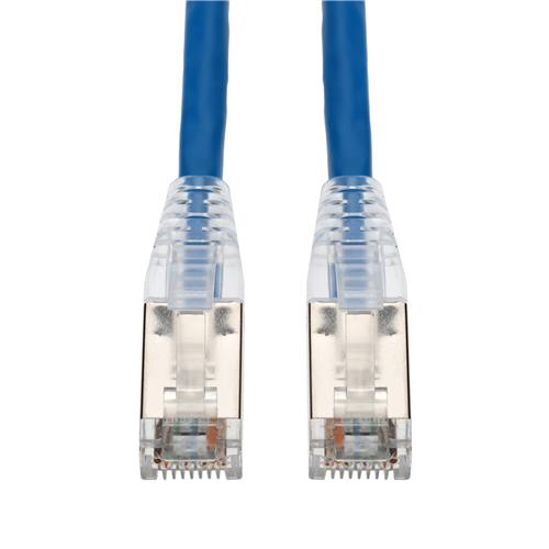 Picture of 14ft Blue CAT 6 Shielded PVC Ethernet Cable Snagless Easy Clear Boot TAA RJ-45 M/M