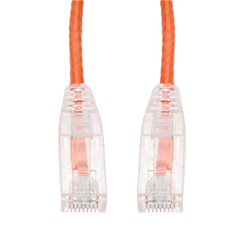 Picture of 14ft Orange CAT 6 Slim PVC Ethernet Cable Snagless Clear-Claw RJ-45 M/M