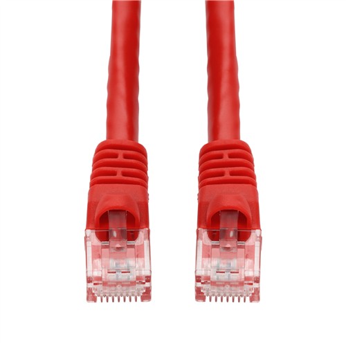 Picture of 15ft Red CAT 5E PVC Ethernet Cable Snagless Bubble Boot RJ-45 M/M