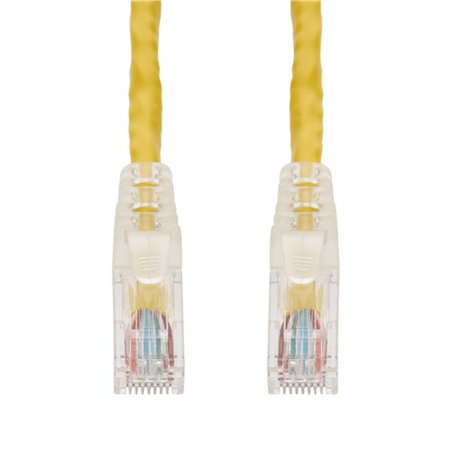 Picture of 15ft Yellow CAT 6 PVC Ethernet Cable Snagless Easy Clear Boot TAA RJ-45 M/M