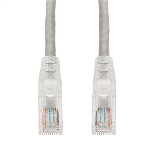 Picture of 15ft Gray CAT 6A PVC Ethernet Cable Snagless Easy Clear Boot TAA RJ-45 M/M