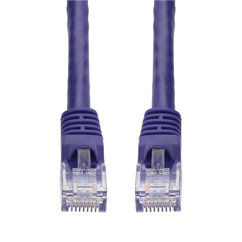 Picture of 15ft Purple CAT 6A PVC Ethernet Cable Snagless Bubble Boot RJ-45 M/M