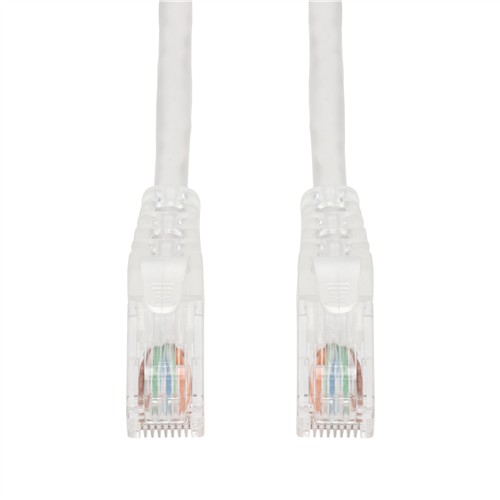 Picture of 15ft White CAT 6A PVC Ethernet Cable Snagless Easy Clear Boot TAA RJ-45 M/M