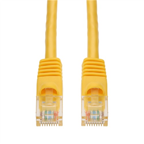 Picture of 15ft Yellow CAT 6A PVC Ethernet Cable Snagless Bubble Boot RJ-45 M/M