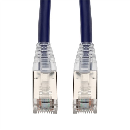 Picture of 15ft Purple CAT 6A Shielded PVC Ethernet Cable Snagless Easy Clear Boot RJ-45 M/M