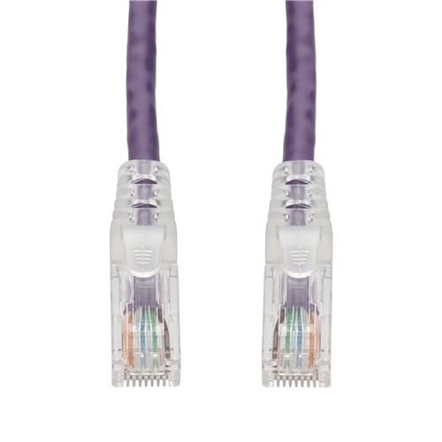 Picture of 15ft Purple CAT 6 Plenum-Rated Ethernet Cable Snagless Easy Clear Boot TAA RJ-45 M/M