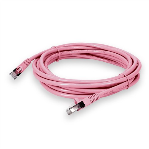 Picture of 15ft Pink CAT 6 Shielded PVC Ethernet Cable Snagless Easy Clear Boot RJ-45 M/M