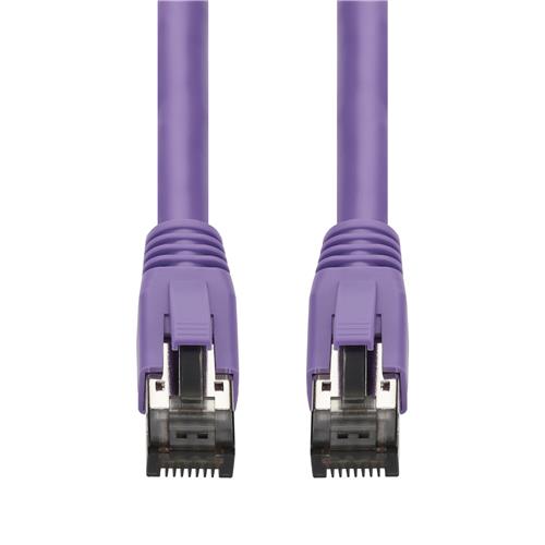 Picture of 15ft Purple CAT 8 Shielded (S/FTP) PVC Ethernet Cable Snagless Easy Boot RJ-45 M/M