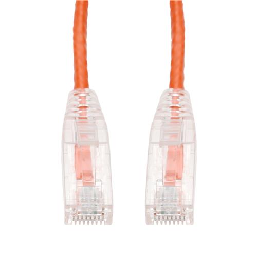 Picture of 18ft Orange CAT 6 Slim PVC Ethernet Cable Snagless Clear-Claw RJ-45 M/M