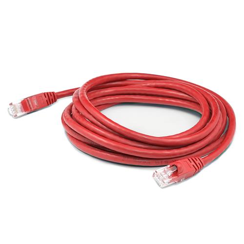 Picture of 1ft Red CAT 6A PVC Ethernet Cable Snagless Bubble Boot Crossover RJ-45 M/M