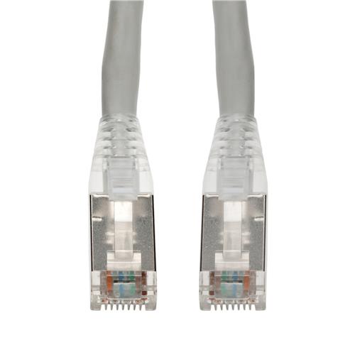 Picture of 1ft Gray CAT 6 Shielded PVC Ethernet Cable Snagless Easy Clear Boot RJ-45 M/M