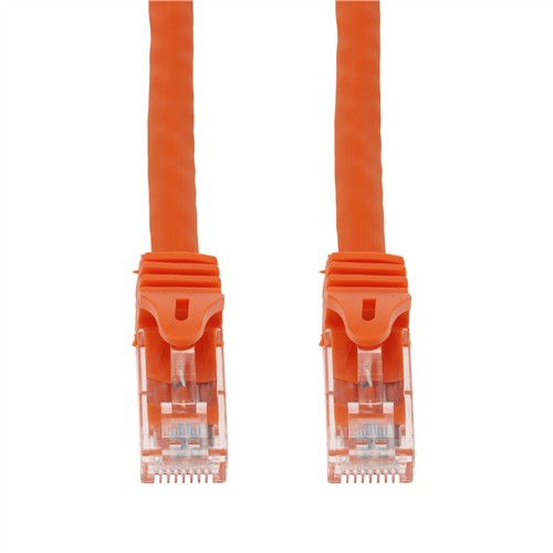 Picture of 1ft Orange CAT 6 PVC Ethernet Cable Snagless Easy Boot RJ-45 M/M