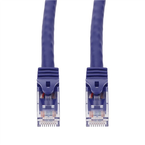 Picture of 1ft Purple CAT 6 PVC Ethernet Cable Snagless Easy Boot RJ-45 M/M