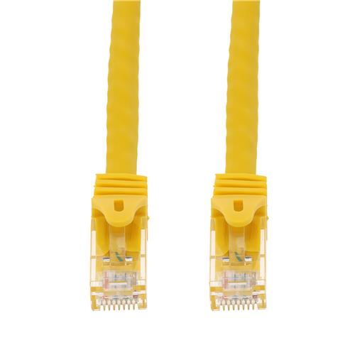 Picture of 1ft Yellow CAT 6 PVC Ethernet Cable Snagless Easy Boot RJ-45 M/M