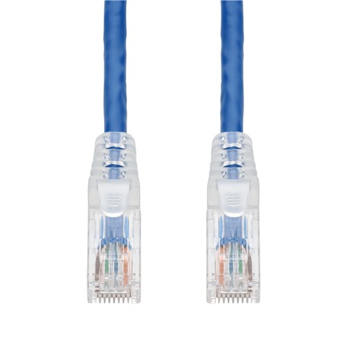 Picture of 20ft Blue CAT 6 PVC Ethernet Cable Snagless Easy Clear Boot TAA RJ-45 M/M