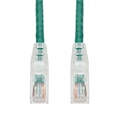 Picture of 20ft Green CAT 6A PVC Ethernet Cable Snagless Easy Clear Boot TAA RJ-45 M/M