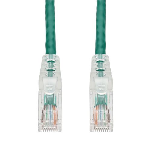 Picture of 25ft Green CAT 6 PVC Ethernet Cable Snagless Easy Clear Boot TAA RJ-45 M/M