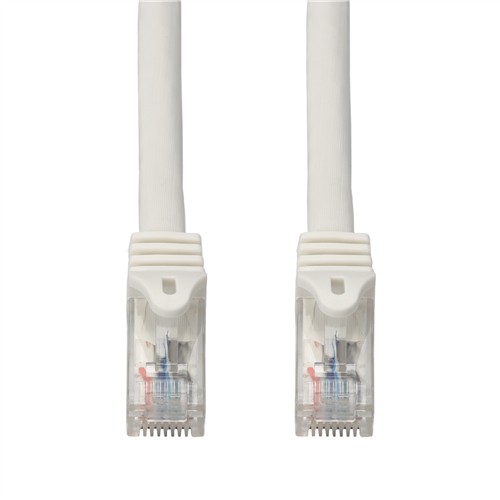 Picture of 25ft White CAT 6 PVC Ethernet Cable Snagless Easy Boot RJ-45 M/M