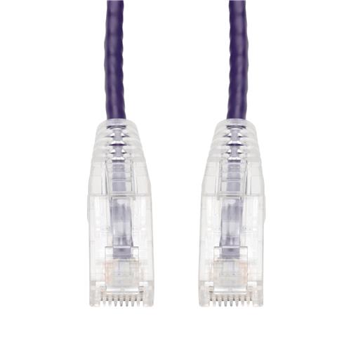 Picture of 25ft Purple CAT 6 Slim PVC Ethernet Cable Snagless Clear-Claw RJ-45 M/M