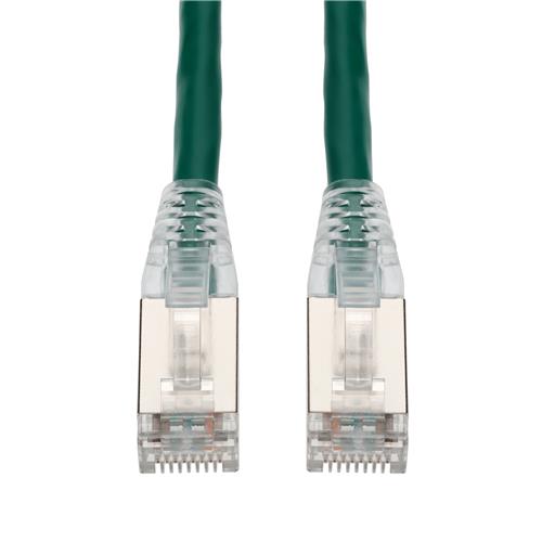 Picture of 2ft Green CAT 6A Shielded PVC Ethernet Cable Snagless Easy Clear Boot RJ-45 M/M