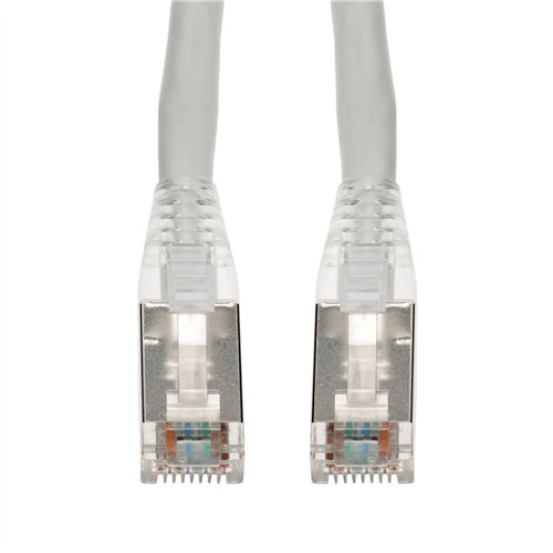 Picture of 35ft White CAT 6A Shielded PVC Ethernet Cable Snagless Easy Clear Boot RJ-45 M/M