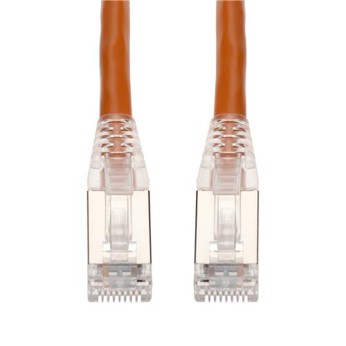 Picture of 35ft Orange CAT 6 Shielded PVC Ethernet Cable Snagless Easy Clear Boot RJ-45 M/M