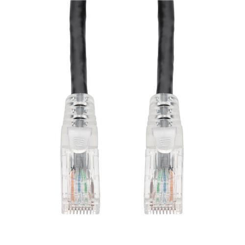 Picture of 4ft Black CAT 6 PVC Ethernet Cable Snagless Easy Clear Boot TAA RJ-45 M/M