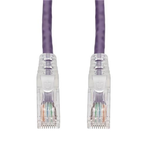 Picture of 60ft Purple CAT 6 PVC Ethernet Cable Snagless Easy Clear Boot TAA RJ-45 M/M
