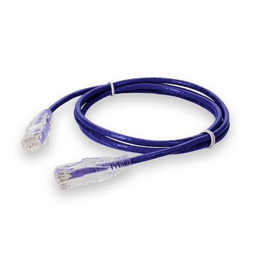 Picture of 6ft Purple CAT 6A Slim PVC Ethernet Cable Snagless Clear-Claw RJ-45 M/M
