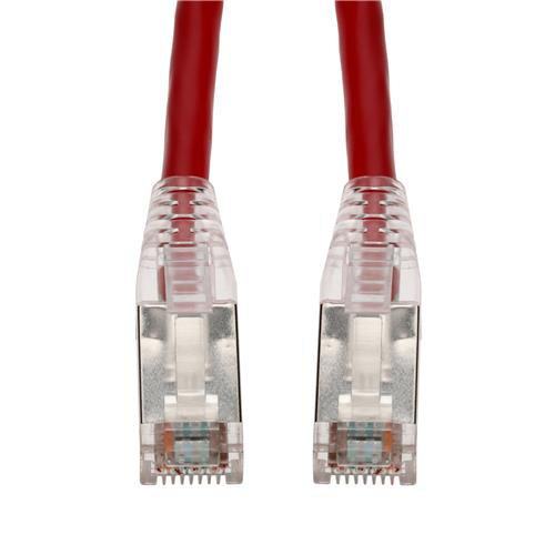 Picture of 7ft Red CAT 6 Shielded PVC Ethernet Cable Snagless Easy Clear Boot RJ-45 M/M