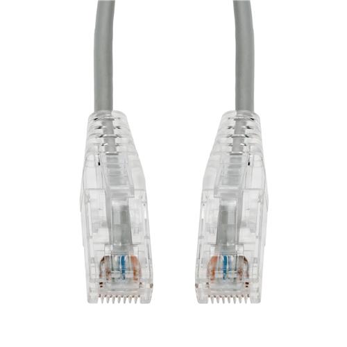 Picture of 8ft Gray CAT 6 Slim PVC Ethernet Cable Snagless Clear-Claw RJ-45 M/M