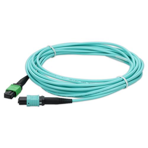 Picture of 7m MPO/APC to MPO/UPC Aqua OM4 LSZH 12-Strand Fiber Patch Cable