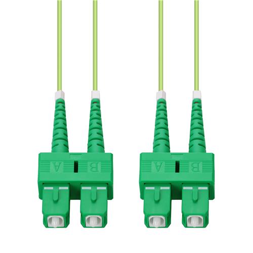 Picture of 75m ASC to ASC Lime Green OM5 Duplex OFNP (Plenum-Rated) Fiber Patch Cable