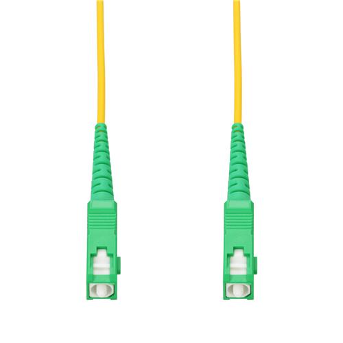 Picture of 5m ASC to ASC Yellow OS2 Simplex Microboot, Snagless OFNR (Riser-Rated) SMF Fiber Patch Cable with Serialized Labeled Ends and 3mm OD Jacket